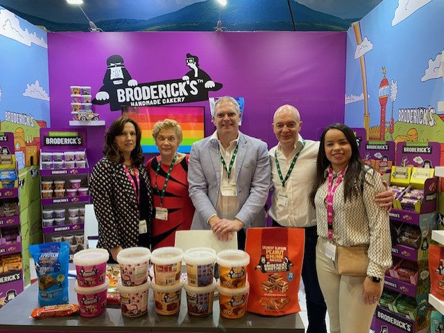 Picture of the Broderick team at a recent fair. Showing from left to right Barbara, Ina, Bernard and Barry